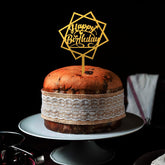 PartyCorp Gold Star Shaped Acrylic Happy Birthday Cake Topper, 1 Piece